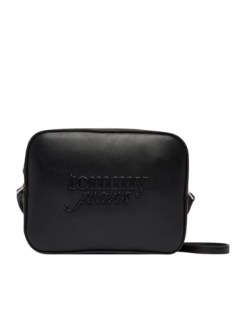 Tommy Hilfiger camera bag donna essential nera con tracolla e logo in rilievo