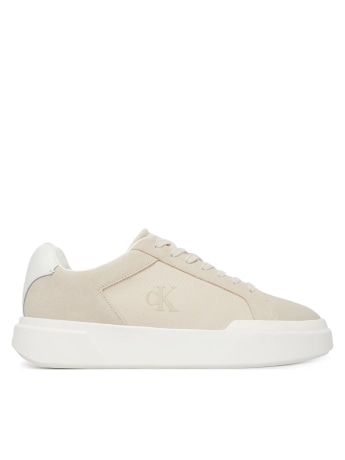 Calvin Klein sneakers chunky uomo beige con logo laterale