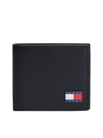 Tommy Hilfiger portafoglio uomo heritage in pelle nera con logo