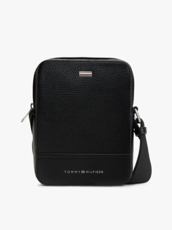 Tommy Hilfiger borsa a tracolla reporter in ecopelle nera con logo
