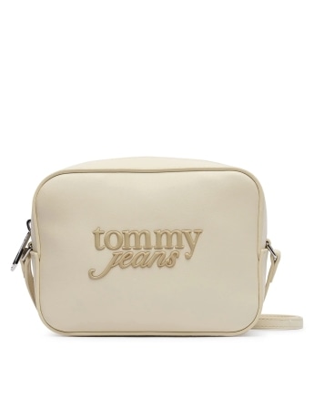 Tommy Hilfiger borsetta a tracolla donna in ecopelle tjw must camera bag con logo al centro panna
