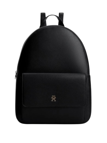 Tommy Hilfiger zaino donna in ecopelle donna th icon backpack con placca logo monogram nero