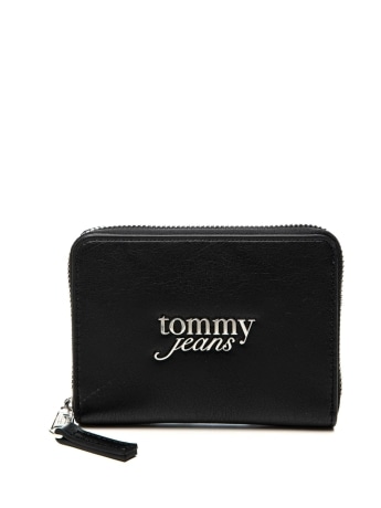 Tommy Hilfiger portafoglio donna bold nero con logo in acciaio