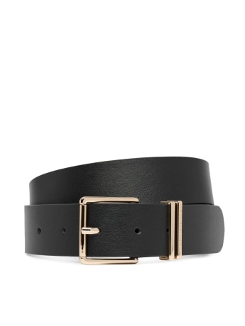 Tommy Hilfiger cintura donna in pelle nera square 3.5 con fibbia