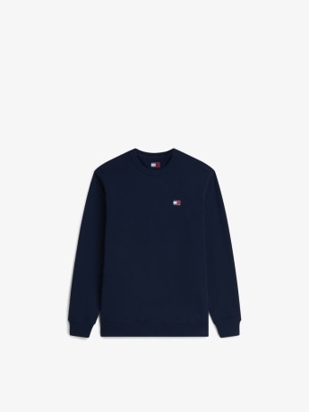 Tommy Hilfiger felpa uomo a girocollo blu in cotone con logo