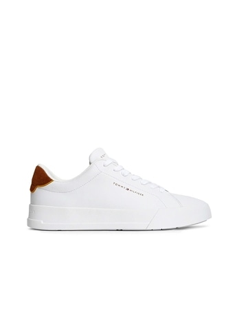 Tommy Hilfiger sneakers uomo th court in pelle bianco