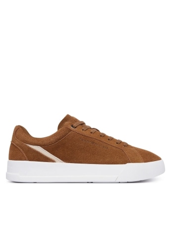 Tommy Hilfiger sneakers uomo th court premium suede marrone