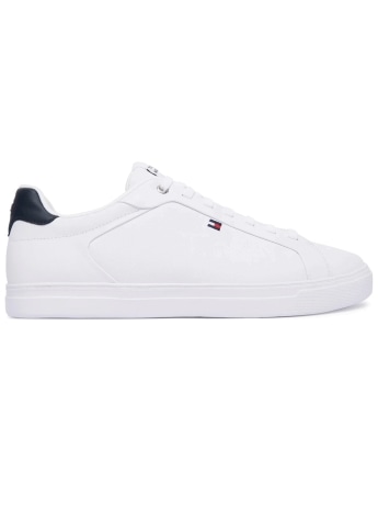 Tommy Hilfiger scarpe uomo icon court light colore bianco con bandiera