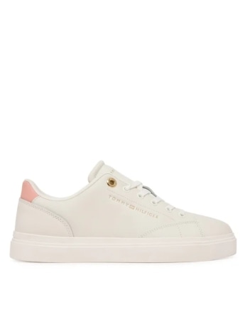 Tommy Hilfiger sneakers donna in pelle panna e dettagli rosa