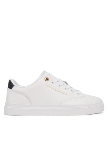 Tommy Hilfiger sneakers donna in pelle bianca e dettagli blu