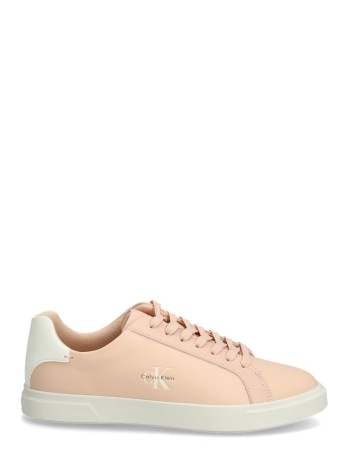 Calvin Klein sneakers in pelle rosa cipria donna low prof cupsole  con logo laterale