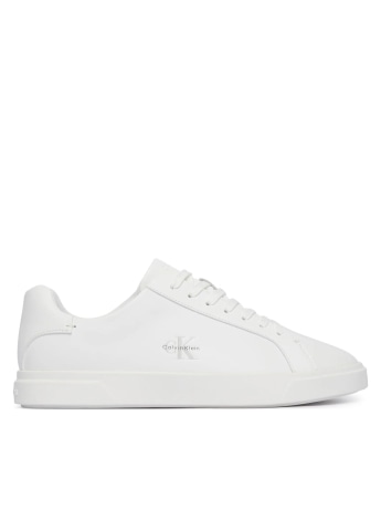 Calvin Klein sneakers in pelle bianca donna low prof cupsole con logo laterale