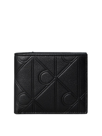 Calvin Klein portafoglio con portamonete rfid in pelle fiore nera