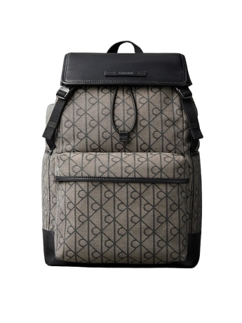 Calvin Klein zaino jacquard con logo impermeabile in canvas beige
