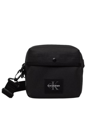 Calvin Klein borsa a tracolla uomo in ecopelle nera con logo