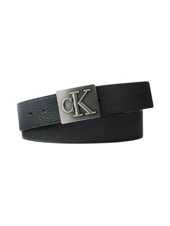 Calvin Klein cintura uomo  in pelle martellata con placca monogram