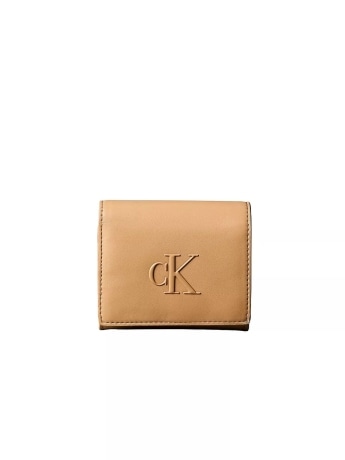 Calvin Klein portafoglio da donna in ecopelle cammelo con logo
