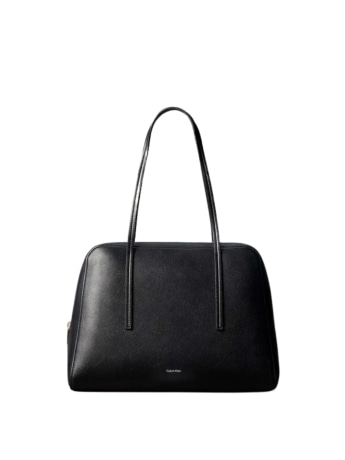 Calvin Klein borsa da bowling donna con logo a lamina nero