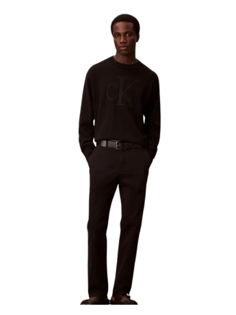 Calvin Klein pantaloni uomo chino slim fit  in cotone nero