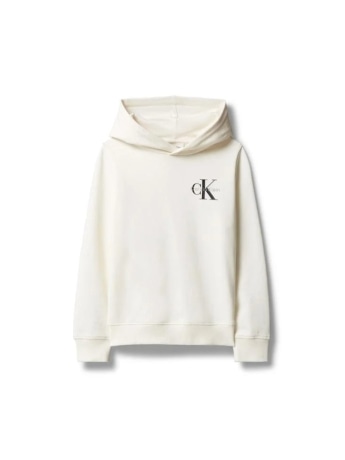 Calvin Klein felpa con cappuccio kids/junior bianca con logo