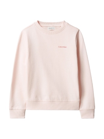 Calvin Klein felpa girocollo kids/junior in cotone rosa con micro logo