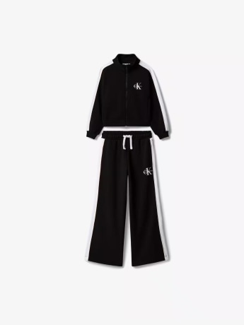 Calvin Klein tuta kids/junior in cotone nero color block bianco