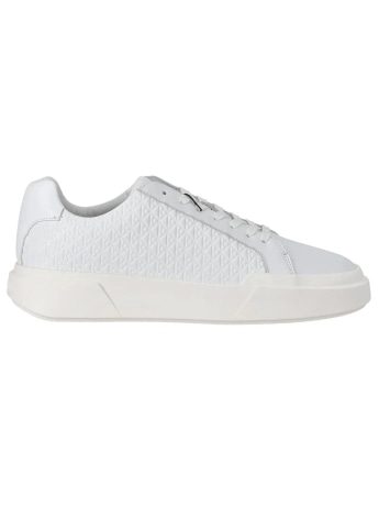 Calvin Klein sneakers chunky uomo in ecopelle bianca motivo monogram all over