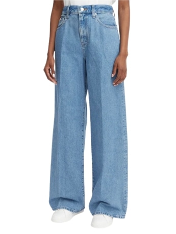 Calvin Klein jeans donna regular fit the wide leg radio blues blu