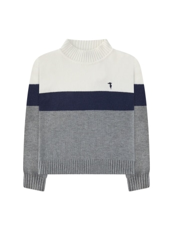 Trussardi maglia infant/kids in cotone color block con logo
