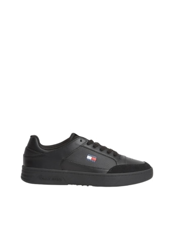 Tommy Hilfiger sneakers uomo capsule in pelle nera con logo bandiera