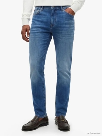 Tommy Hilfiger jeans uomo slim bleecker con effetto invecchiato e scolorito bul chiaro