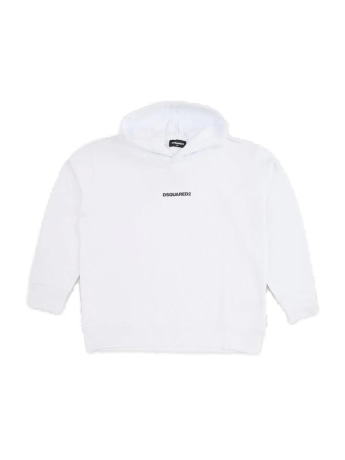 Dsquared felpa con cappuccio kids/junior in cotone bianco con logo