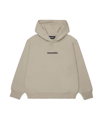 Dsquared felpa con cappuccio kids/junior in cotone beige con logo