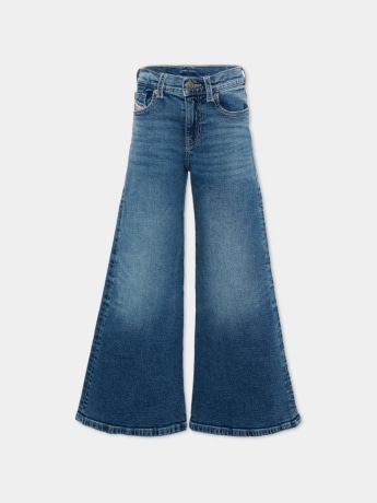 Diesel jeans kids/junior a gamba larga in denim blu chiaro