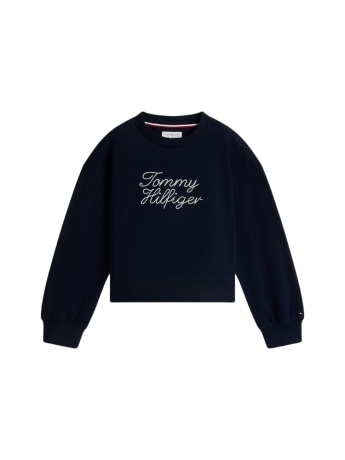 Tommy Hilfiger felpa kids/junior blu relaxed fit con logo firma