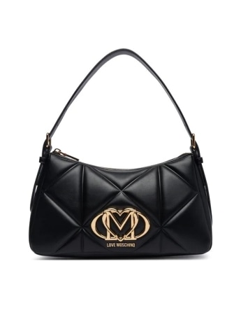 Moschino borsa a spalla embossed in ecopelle nero