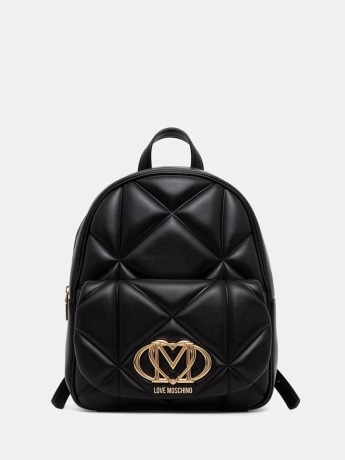Moschino zaino embossed in ecopelle nero