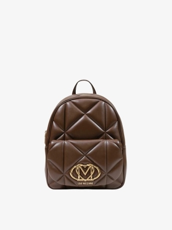 Moschino zaino embossed in ecopelle marrone