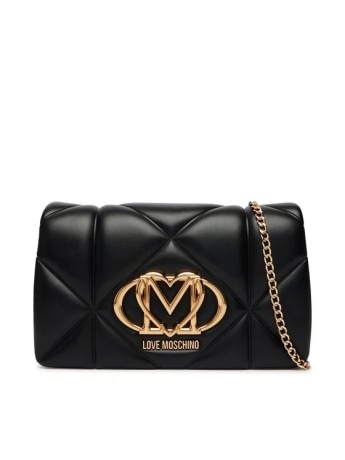 Moschino borsa a tracolla embossed in ecopelle nero