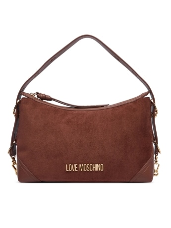 Moschino borsa a spalla effetto suede cuoio