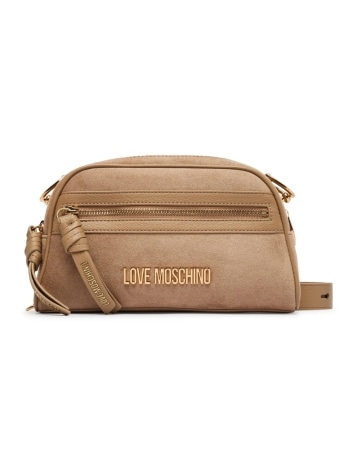 Moschino borsa effetto suede sabbia con tracolla