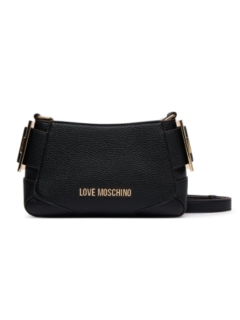 Moschino borsa a tracolla in ecopelle nera martellata