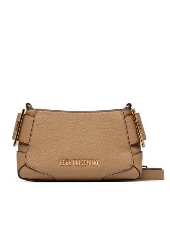 Moschino borsa a tracolla in ecopelle sabbia martellata
