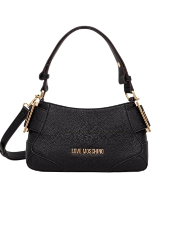 Moschino borsa a mano in ecopelle nera con tracolla
