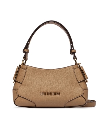 Moschino borsa a mano in ecopelle sabbia con tracolla