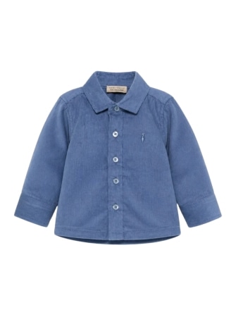 Trussardi camicia infant/kids  blu con effetto velluto a coste