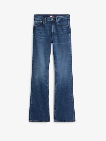Tommy Hilfiger jeans donna sylvia  blu scuro flare fit effetto usato