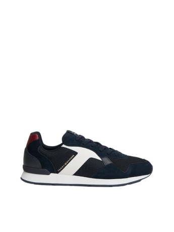Tommy Hilfiger scarpe uomo core mix runner blu navy con dettagli bianchi