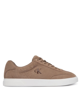 Calvin Klein sneakers uomo  in camoscio beige con logo laterale