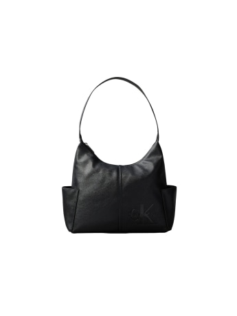 Calvin Klein borsa donna in ecopelle nera con logo monogram in rilievo